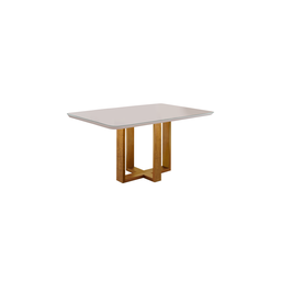 Conjunto Sala de Jantar Dubai Mesa e Cadeiras Madeira Maciça Linho Cinza - 4