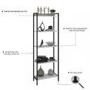Ver imagem 3 de Kit 2 Estantes para Livros Altas Industrial Aço 5 Prateleiras 187CMX60CM Active Yescasa