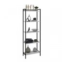 Ver mais imagens de Kit 2 Estantes para Livros Altas Industrial Aço 5 Prateleiras 187cmx60cm Active Yescasa