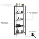 Ver imagem 3 de Kit 2 Estantes para Livros Altas Industrial Aço 5 Prateleiras 187cmx60cm Active Yescasa