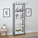 Ver imagem 4 de Kit 2 Estantes para Livros Altas Industrial Aço 5 Prateleiras 187CMX60CM Active Yescasa