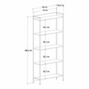 Ver imagem 2 de Kit 2 Estantes para Livros Altas Industrial Aço 5 Prateleiras 187cmx80cm Active Yescasa