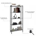 Ver imagem 3 de Kit 2 Estantes para Livros Altas Industrial Aço 5 Prateleiras 160CMX187CM Active Yescasa