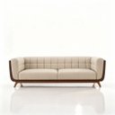 Ver imagem 2 de Sofá 3 Lugares 240cm Pés Madeira Premium Compose Bouclê Corino Sala Clinica Recepçao Luxo