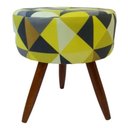 Ver imagem 1 de Puff Decorativo Redondo 40 Cm Dóris Pé Palito Suede - Triângulo Amarelo