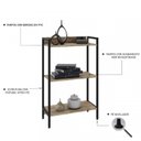 Ver imagem 4 de Kit 2 Estantes para Livros Industrial 3 Prateleiras 120CMX104CM Active Yescasa