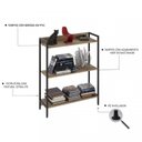 Ver imagem 4 de Kit 2 Estantes para Livros Industrial 3 Prateleiras 160CMX104CM Active Yescasa Marrom/Carvalho
