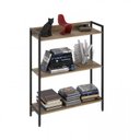 Ver imagem 5 de Kit 2 Estantes para Livros Industrial 3 Prateleiras 160CMX104CM Active Yescasa Marrom/Carvalho