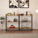 Ver imagem 1 de Kit 2 Estantes para Livros Industrial 3 Prateleiras 160CMX104CM Active Yescasa Marrom/Carvalho