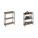 Ver imagem 2 de Kit 2 Estantes para Livros Industrial 3 Prateleiras 160CMX104CM Active Yescasa Marrom/Carvalho