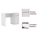 Ver imagem 3 de Mesa Escrivaninha p/ Computador Morada c/ 1 Porta 1 Gaveta 109x45 - Escritório Home Office - Demobil