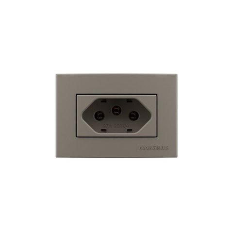 Placa para Móveis 65x45 com Tomada Margirius Sleek Colors 2p+t 20a Argila