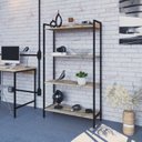 Ver imagem 7 de Kit 2 Estantes para Livros Médias Industrial Aço 4 Prateleiras 146cmx80cm Active Yescasa