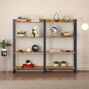 Ver imagem 1 de Kit 2 Estantes para Livros Médias Industrial Aço 4 Prateleiras 146cmx80cm Active Yescasa