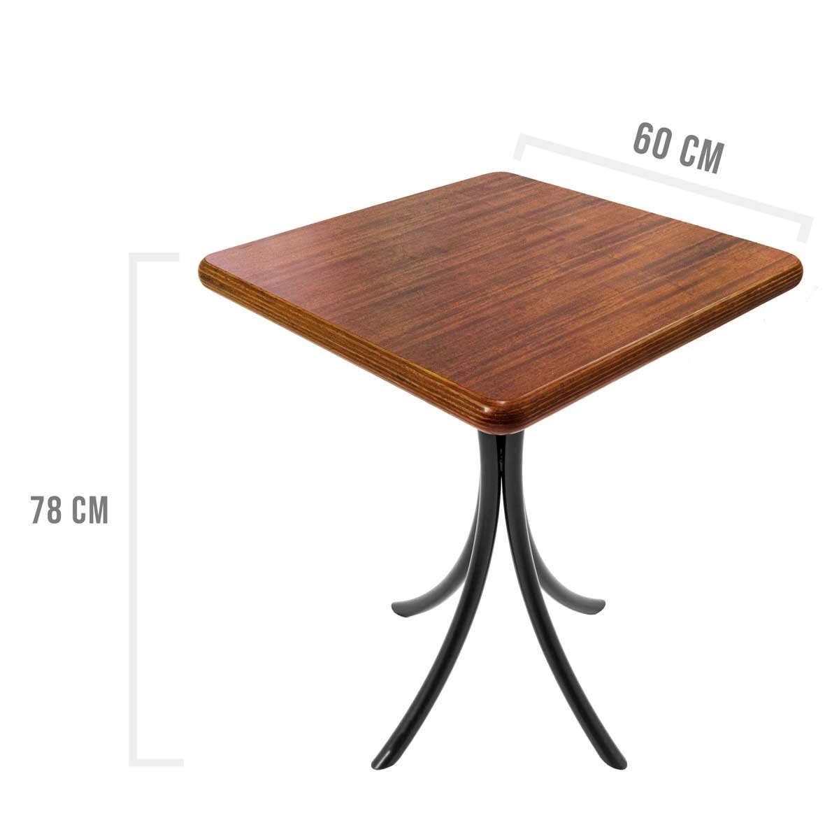 Conjunto mesa 60x60 cm com 4 cadeiras para cozinha pequena - Laminado imbuia - 6