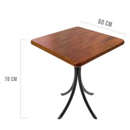 Conjunto Mesa 60x60 Cm com 4 Cadeiras para Cozinha Pequena - Laminado Imbuia - 3