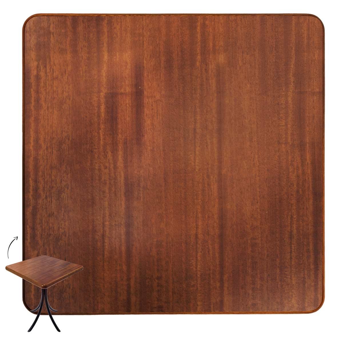 Conjunto mesa 60x60 cm com 4 cadeiras para cozinha pequena - Laminado imbuia - 4