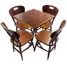Conjunto Mesa 60x60 Cm com 4 Cadeiras para Cozinha Pequena - Laminado Imbuia - 1