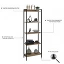 Ver imagem 4 de Kit 2 Estantes para Livros Altas Industrial Aço 5 Prateleiras 187cmx60cm Active Yescasa