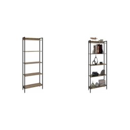 Kit 2 Estantes para Livros Altas Industrial Aço 5 Prateleiras 187cmx80cm Active Yescasa - 2