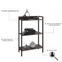 Ver imagem 4 de Kit 2 Estantes para Livros Industrial 3 Prateleiras 120CMX104CM Active Yescasa