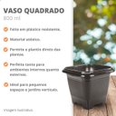 Ver imagem 3 de Vaso Quadrado - Preto - 800 Ml