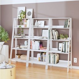 Estante para Livros Escada 140cmx183cm 4 Prateleiras Tok Yescasa - 1