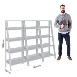 Estante para Livros Escada 140cmx183cm 4 Prateleiras Tok Yescasa - 4