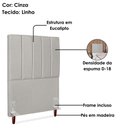 Ver imagem 4 de Cabeceira Solteiro 100 Cm com Frame Carla Linho Cinza Artte