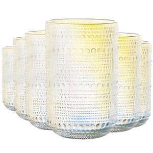 Jogo com 6 Copos de Vidro Pérola Rainbow para Àgua ou Suco 460ml
