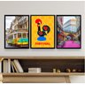 Kit Composição 3 Quadros Decorativos Portugal 24x18cm - com Vidro:madeira Preta - 1
