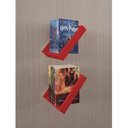 Ver imagem 1 de Prateleira Porta Livros Suporte Estante Nicho Decorativo Parede 2 Peças Vermelho Laca