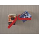 Ver imagem 2 de Prateleira Porta Livros Suporte Estante Nicho Decorativo Parede 2 Peças Vermelho Laca