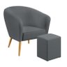 Poltrona Vênus com Puff Izar Suede Cinza Aradecor - 1