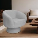 Ver imagem 2 de Poltrona Decorativa Liz Base Fixa Bouclé Cinza Claro - Nexta Casa