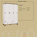 Ver imagem 5 de Quarto Completo Retrô 5 Peças Off White / Nogueira