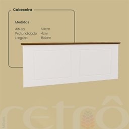 Quarto Completo Retrô 5 Peças Off White / Nogueira - 7