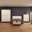 Ver imagem 2 de Quarto Completo Retrô 5 Peças Off White / Nogueira