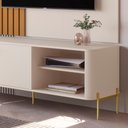 Ver imagem 3 de Rack para Tv Tucupí Bancada Off White Dourado Jb Bechara
