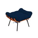 Ver imagem 3 de Poltrona Costela com Puff no Veludo Azul Marinho - Belliv Decor