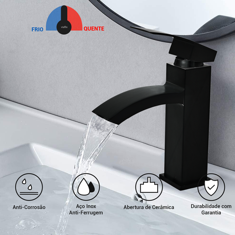 Torneira P Banheiro Bica Baixa Misturador Quente Frio Fc-108