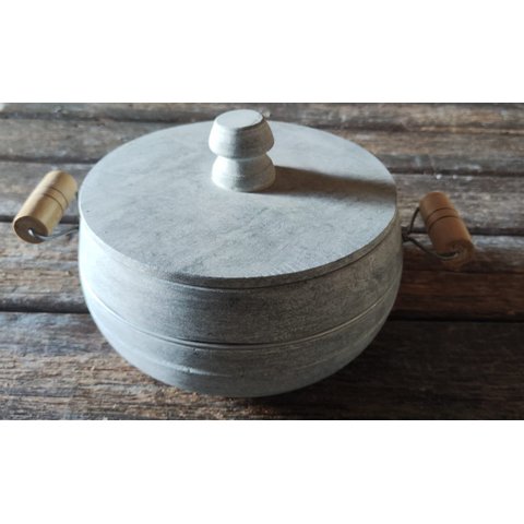 Panela Pedra Sabão Alças de Madeira Número 10