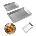 Ver imagem 3 de Kit 2 Travessas Saladeiras Inox Retangular 2 Tamanhos Luxo