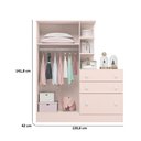 Ver imagem 3 de Guarda Roupa Roupeiro com Cômoda Doce Sonho Rosa Qmovi