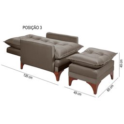 Poltrona Cadeira Reclinável Munique 165 Império Veludo - 6