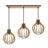 Luminaria Pendente Tripla Bali E27 Madeira Mdf Cq Desmontada:rústico - 1