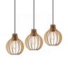 Luminaria Pendente Tripla Bali E27 Madeira Mdf Cq Desmontada:rústico - 4