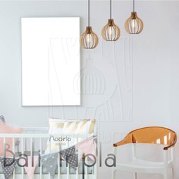 Luminaria Pendente Tripla Bali E27 Madeira Mdf Cq Desmontada:rústico - 3