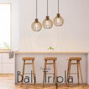 Ver imagem 5 de Luminaria Pendente Tripla Bali E27 Madeira Mdf Cq Desmontada:rústico