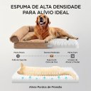 Ver imagem 7 de Cama Pet Ortopédica Grande 89x58cm Espuma Casca de Ovo Lavável Zíper Travesseiro Cães Médio e Grande